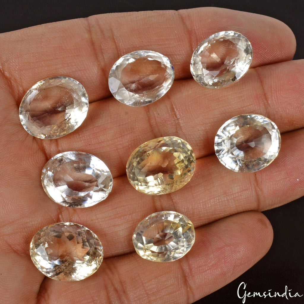 Lemon Quartz Lot, Loose Gemstone, Untreated — 8 Pieces, 16mm, 100 Ct, Brazil