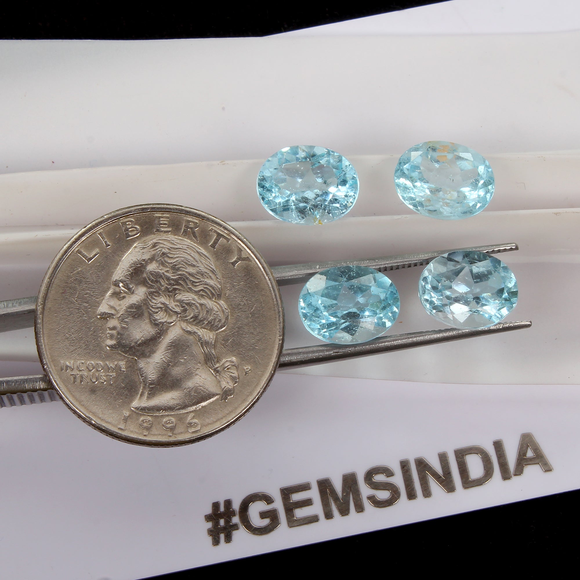 13.60 Ct Natural Swiss Blue Topaz Oval Cut Loose Unheated 9-10mm Gemstones~ 4 Pc