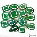 14 Pcs Natural Green Emerald Mix Cut Loose 18-31mm Gemstones Wholesale~ 715 Cts