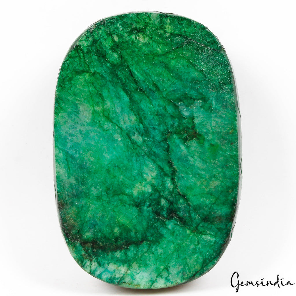 2830 Ct Natural Brazilian Green Emerald Oval Cut Hand Carved Huge Size Loose Gem