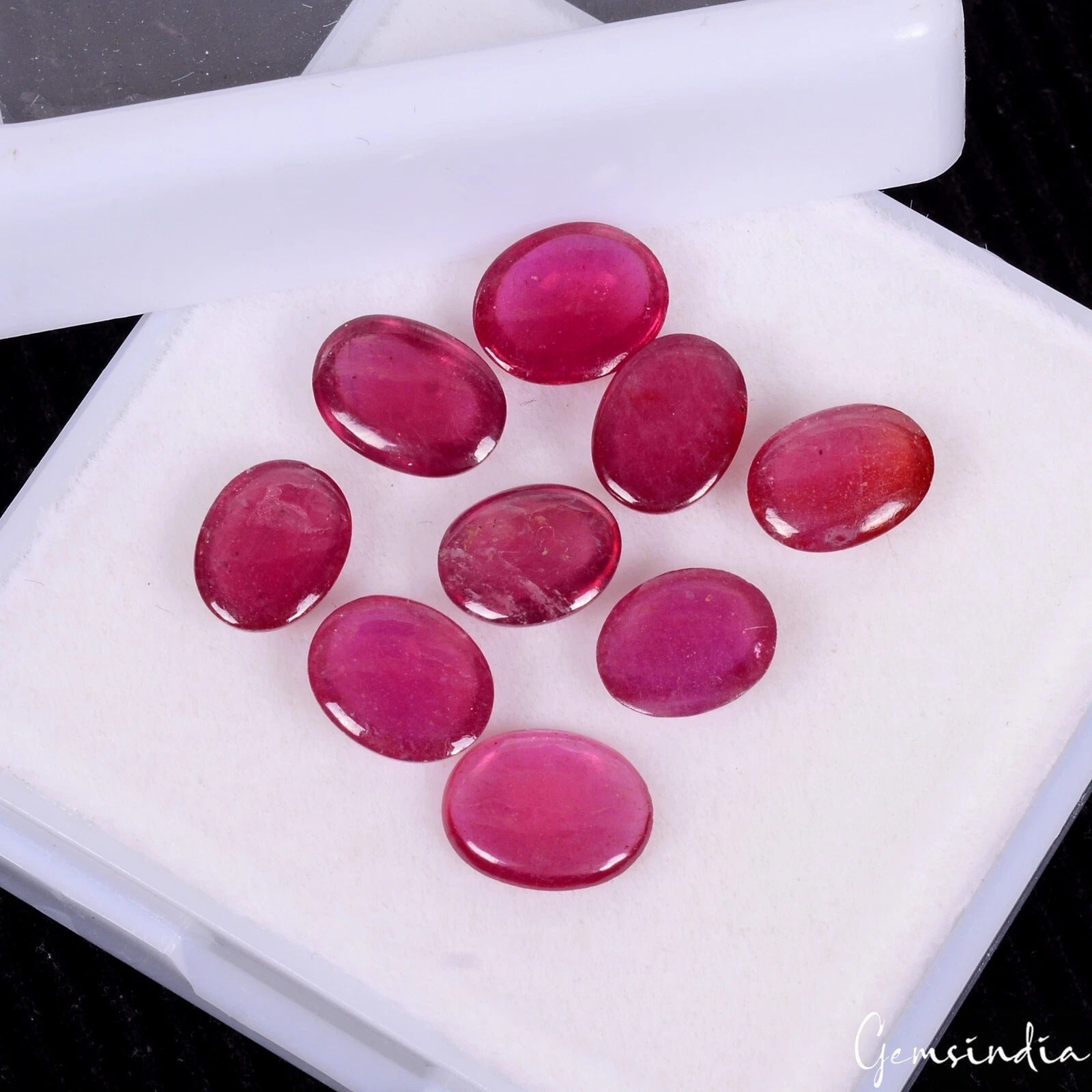 10.70 Cts'9 Pcs Natural Mozambique Pink Red Ruby Oval Cab Loose Gems For Jewelry
