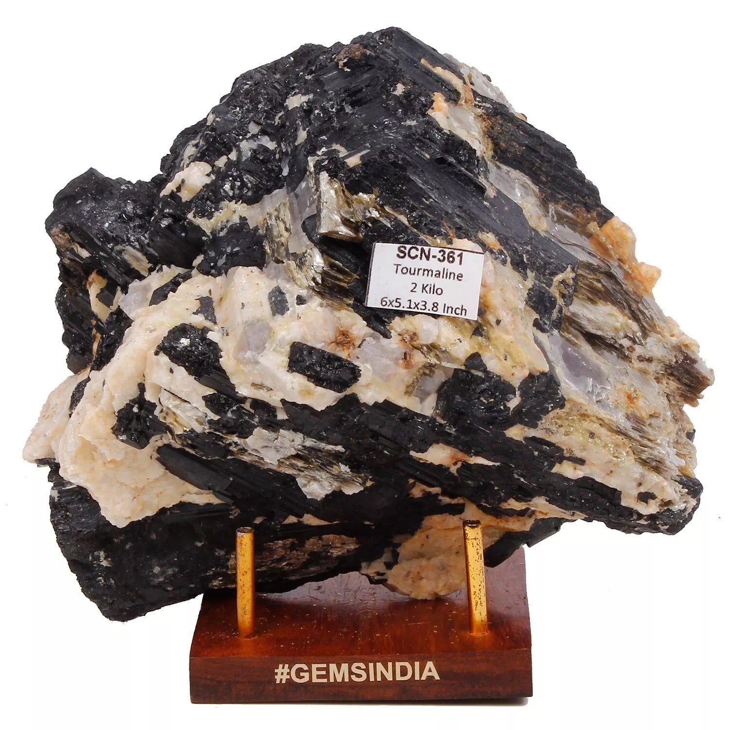 Massive Black Tourmaline w/ Feldspar Erongo Mountain Namibia Specimen Rough 2 Kg