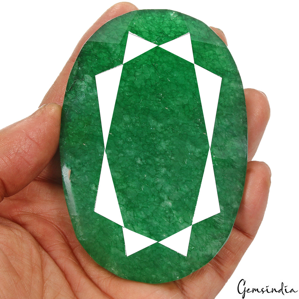 Quartz Loose Gemstone, Oval Faceted Cut, Color Enhanced — 94x64x19mm, 1000 Ct, Brazil