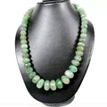 990 Cts Natural Brazilian Green Emerald Round Beaded Single Strand Necklace 22"