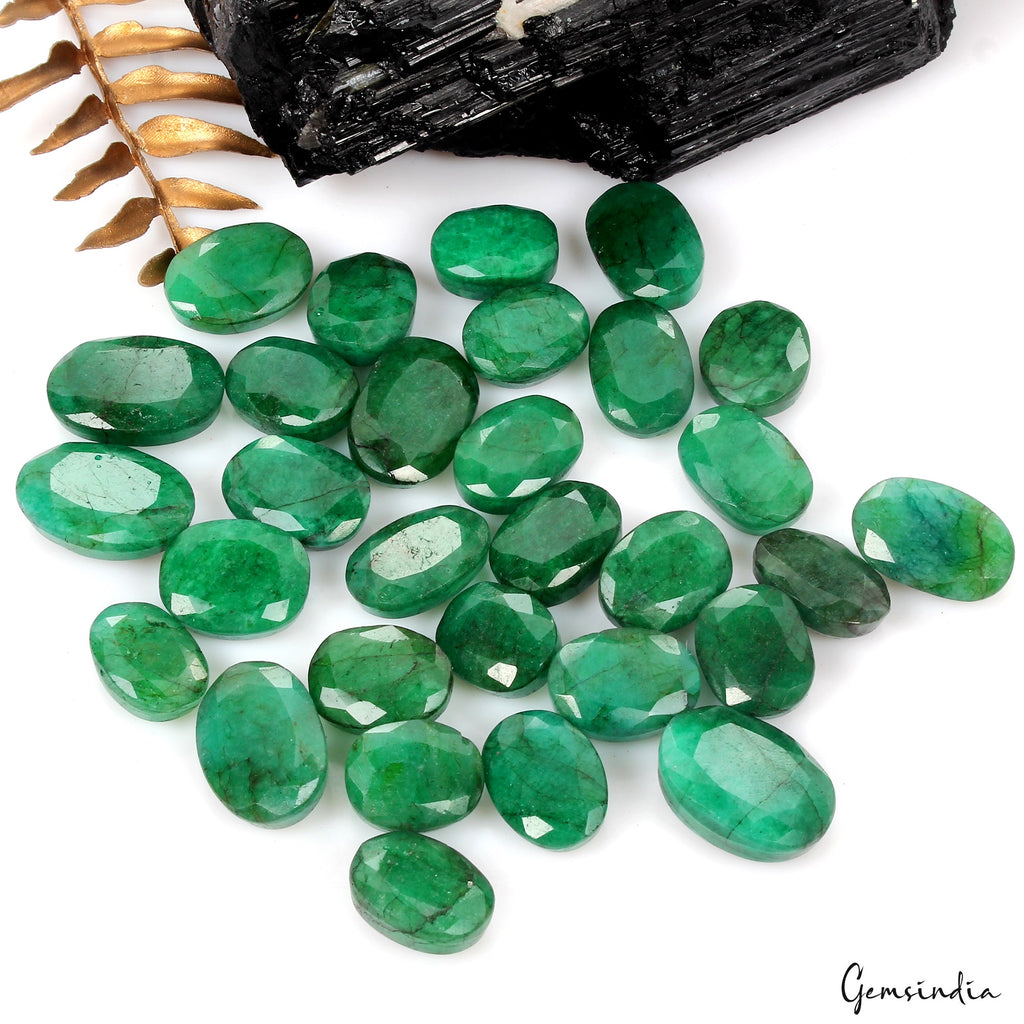 Certified Natural Green Emerald 700 Cts AAA+ Oval Cut Loose Gemstones lot~30 Pcs