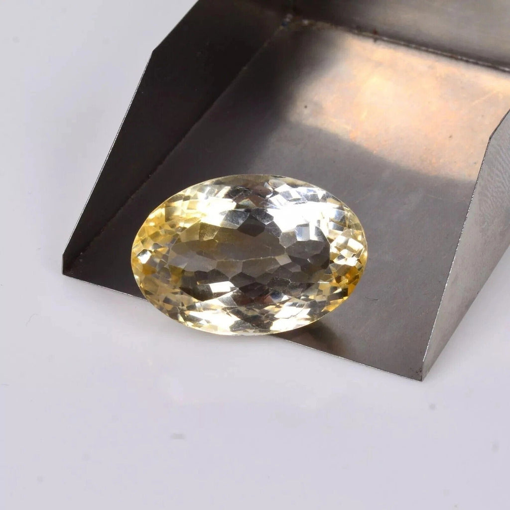 36.10 Ct Natural Untreated Yellow Citrine Oval Faceted Certified Loose Gemstone