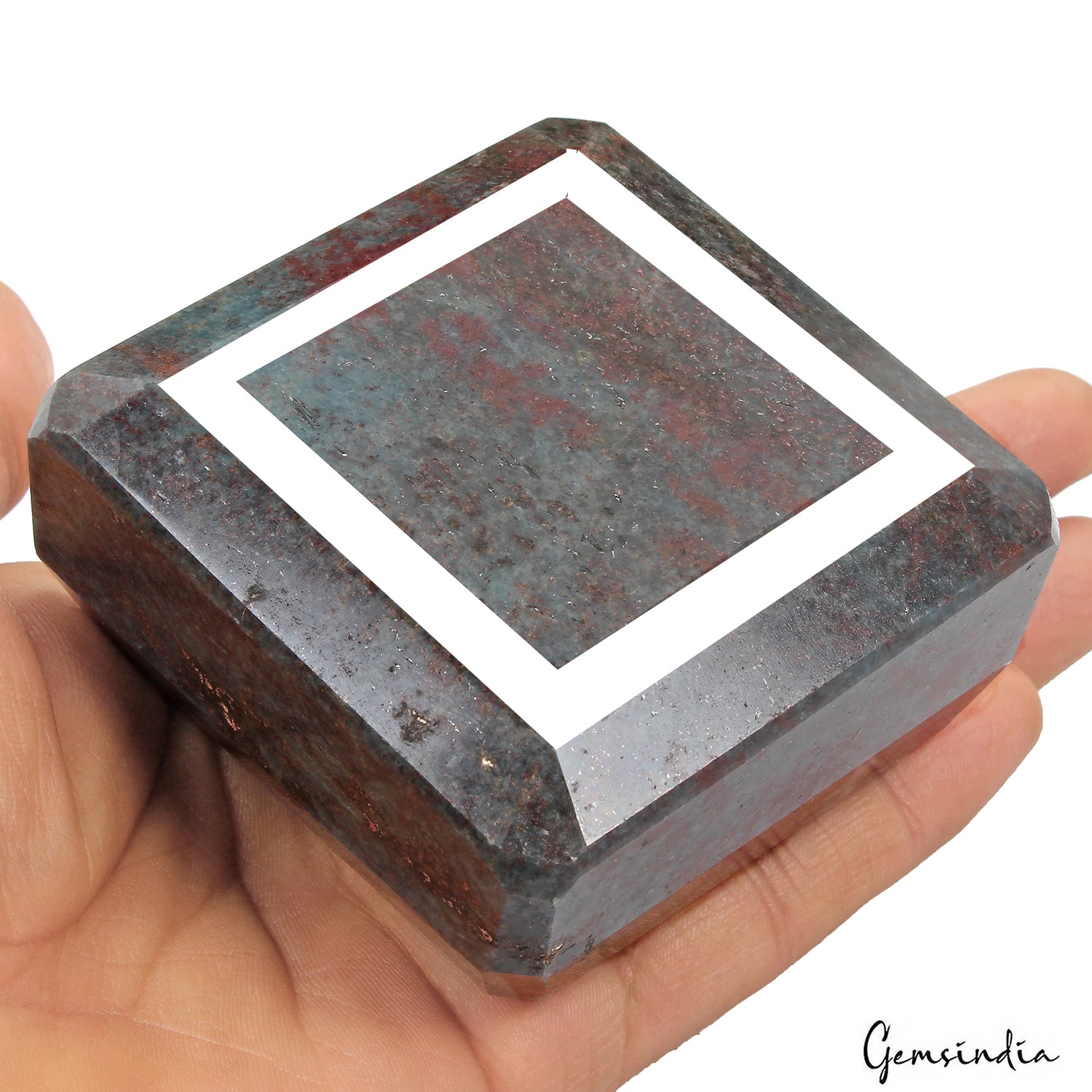 3760 Ct Natural Untreated Red Blue Grey Ruby Kyanite Earth Mined Octagon Cut Gem