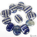 5000 Cts/11 Pcs Natural Blue Gray Lapis Lazuli Oval Wholesale Palm Gemstones Lot