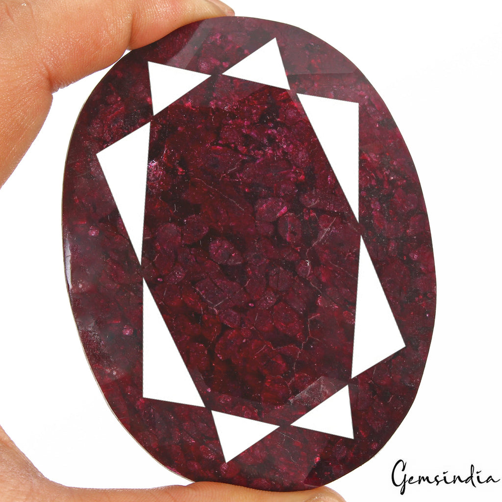 Certified 1960 Ct Natural African Dark Red Ruby Oval faceted Huge Size Loose Gem