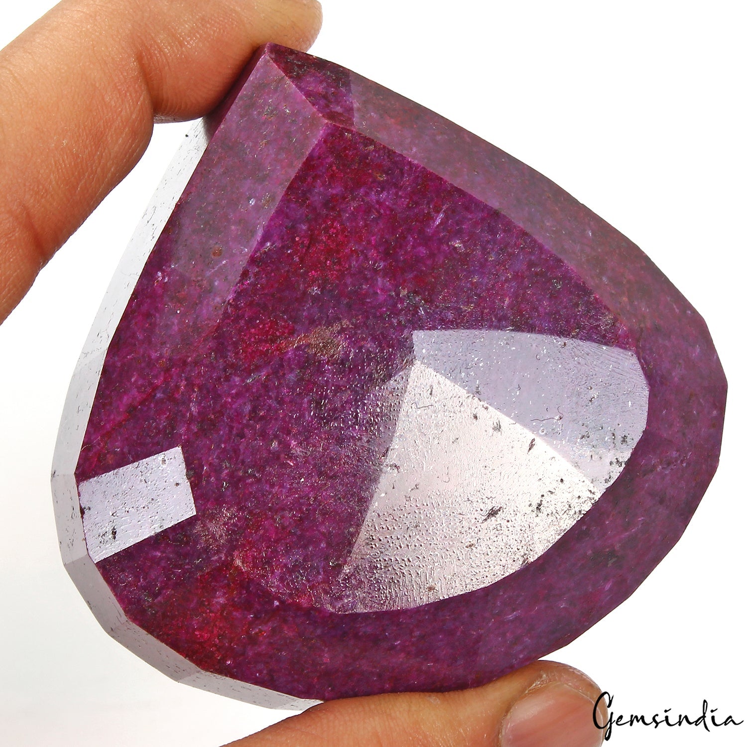 Certified 1470 Cts Natural Dark Red Ruby Pear Faceted Huge Loose Earth mined Gem