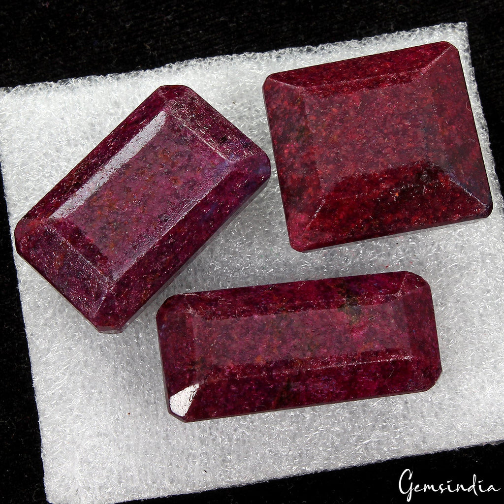 330 Cts Natural Ruby Octagon Cut Earth Mined Gemstones From Madagascar 27-37mm