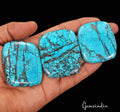 Turquoise Lot, Cabochon, Blue — 3 Pieces, 50mm To 58mm, 600 Ct, India