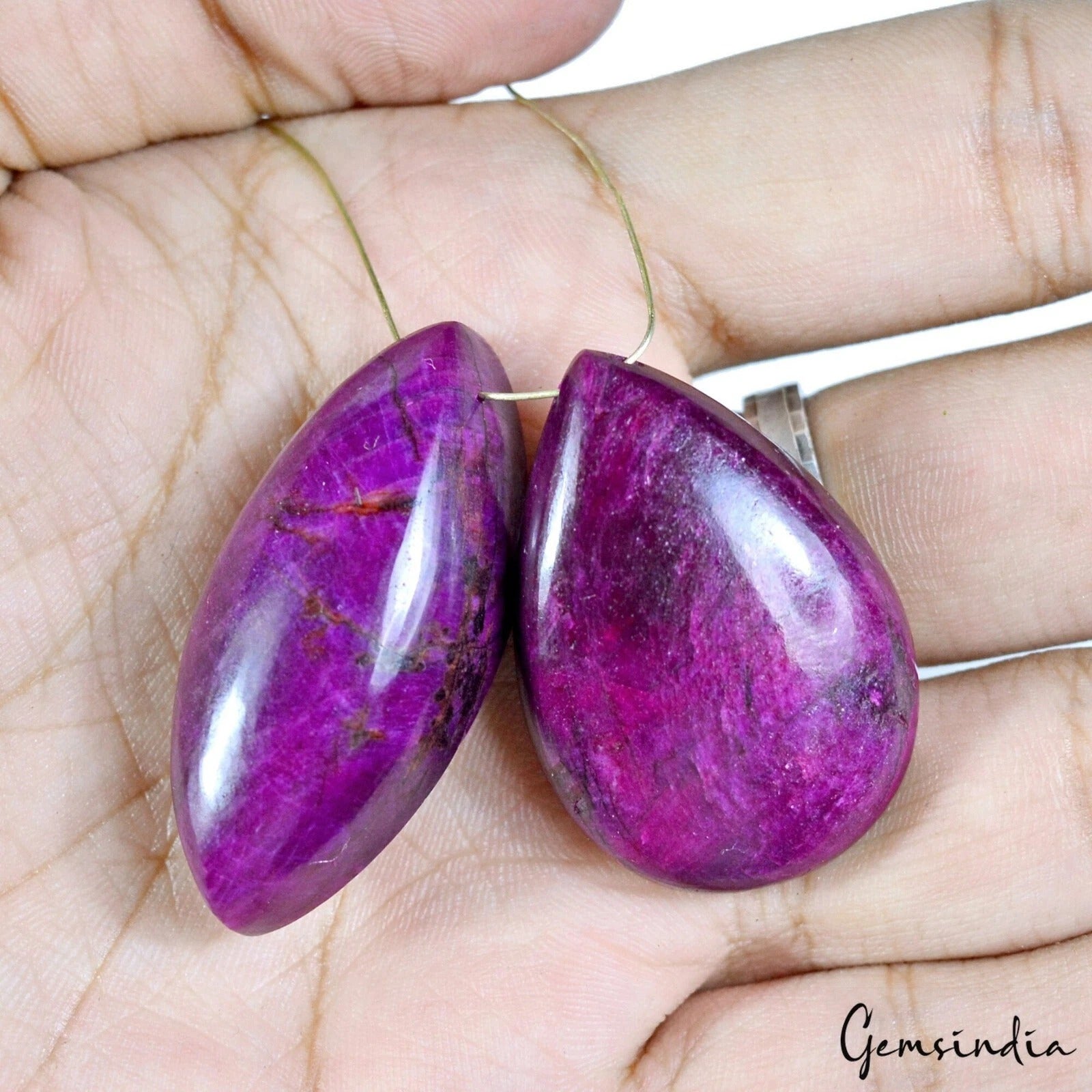 182.20Ct Natural Red Ruby Mix Cabochon Side Drilled Bead Briolette Gems 31-41mm