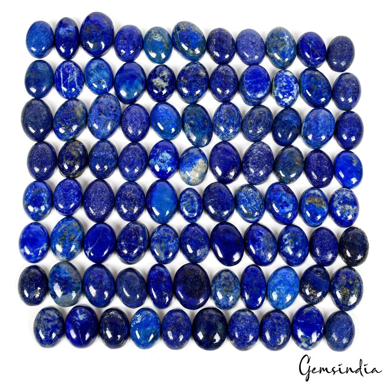 1000 Ct Natural Blue Gold Pyrite Lapis Lazuli Oval Cabochon Loose Gemstone~86 Pc