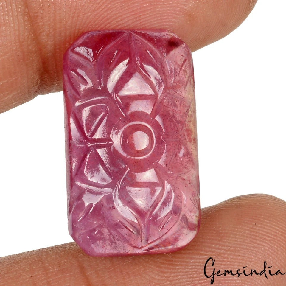 IGL&I Certified 22.90Ct Natural Red Ruby Cushion Carved Precious Gem For Jewelry