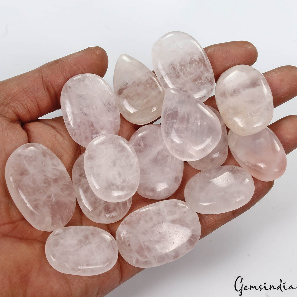 850 Cts/14 Pcs Natural Untreated Pink Rose Quartz Mix Cab Loose Gem For Jewelry