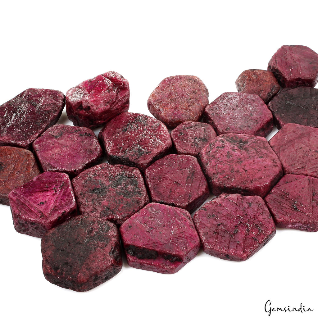 7500 Ct Uncut Raw Rough Natural Red Mozambique Ruby 32-57mm Lot Loose Gemstones