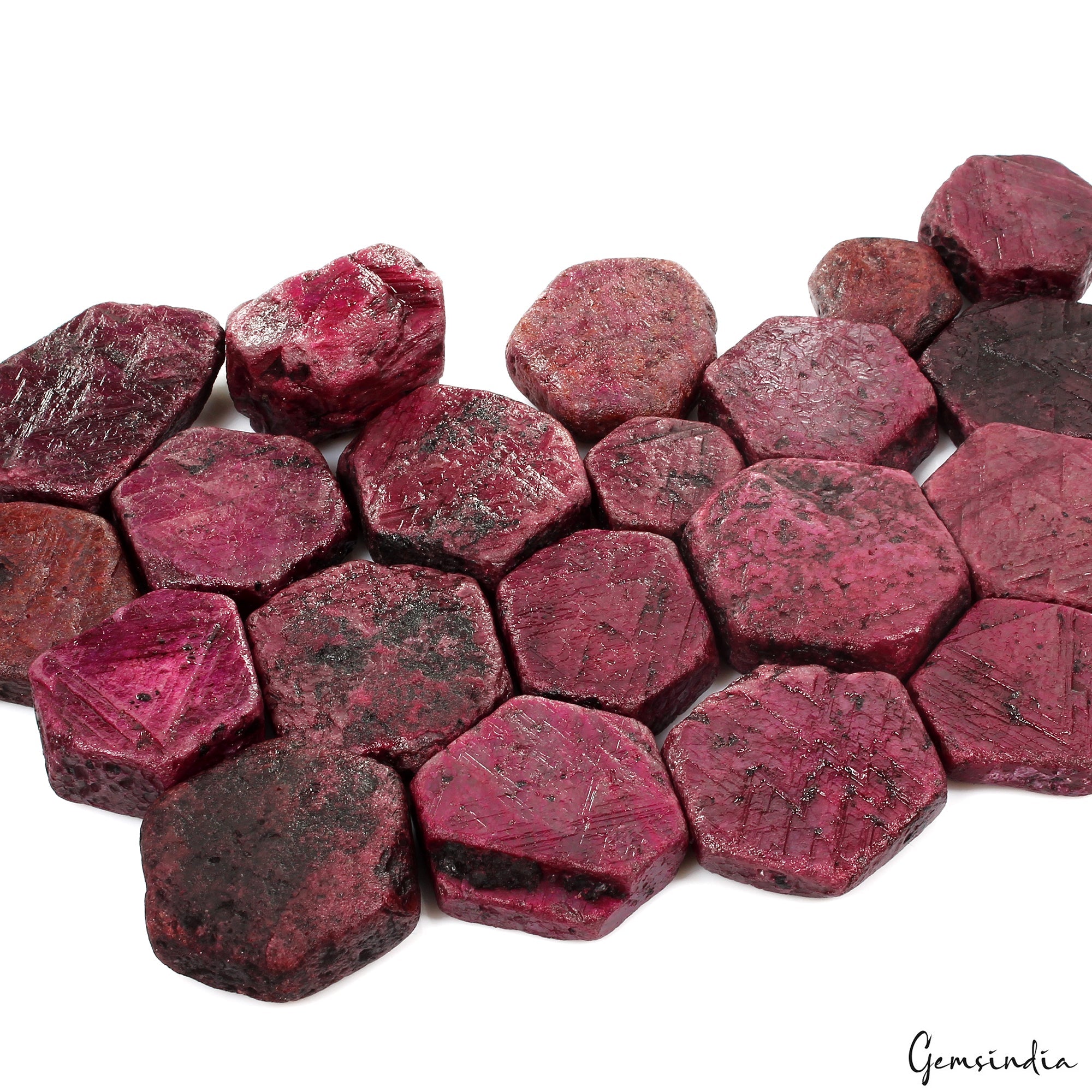7500 Ct Uncut Raw Rough Natural Red Mozambique Ruby 32-57mm Lot Loose Gemstones
