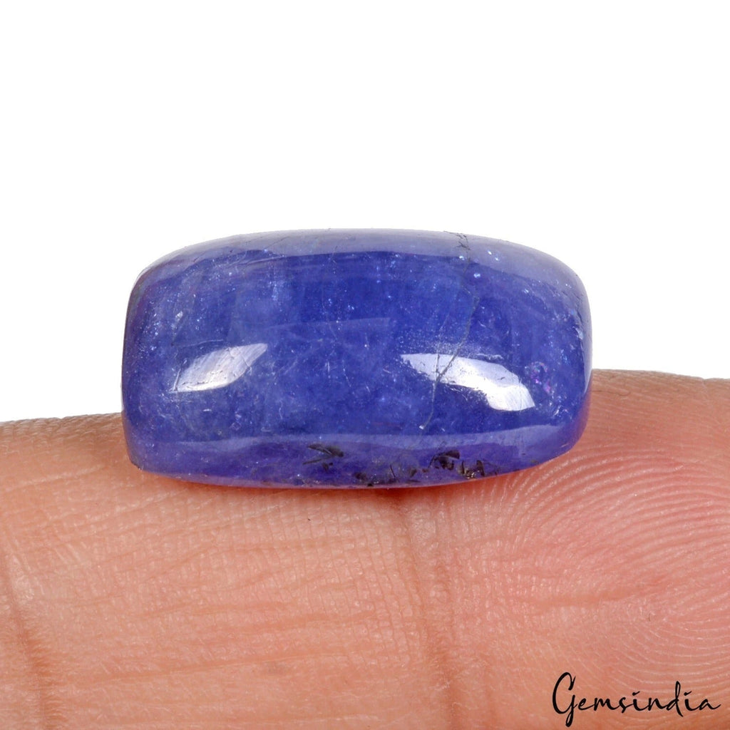 Certified 25.30 Cts Natural Untreated Blue Tanzanite Cushion Loose Gem For Ring