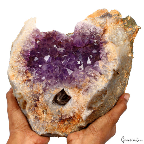 Amethyst Crystal Cluster, Untreated — 10.5x8.5x3.5 Inches, 4.4 Kg (22000 Ct), Uruguay