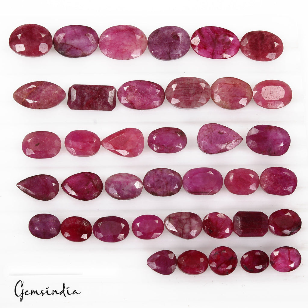 188.60 Cts/13 Pcs Natural USA Red Beryl Bixbite Mix Cut Loose Gems For Jewelry