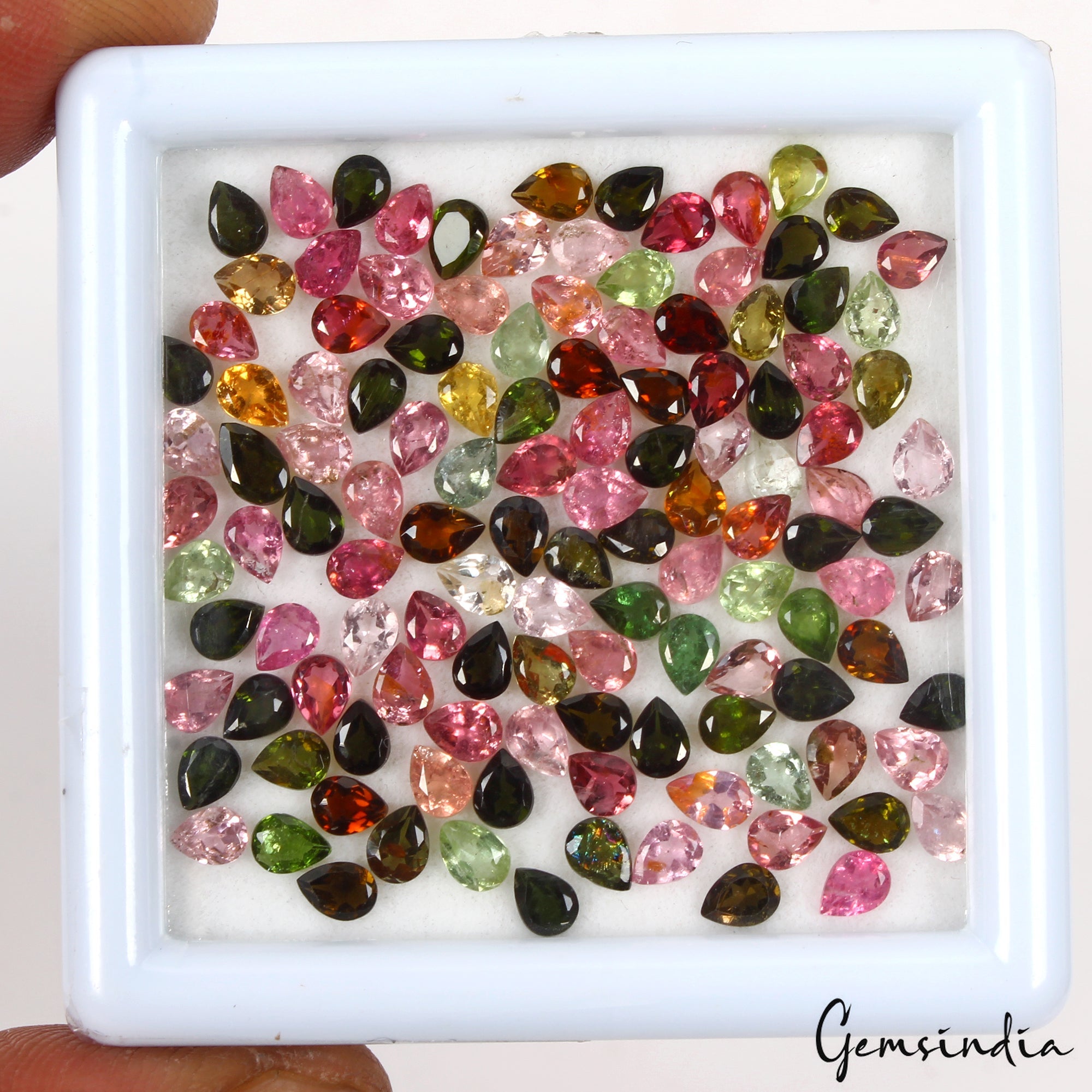 Pear Cut Natural Unheated Multi Color Tourmaline 124 Pcs 18.30 Ct 4x3mm Gems Lot