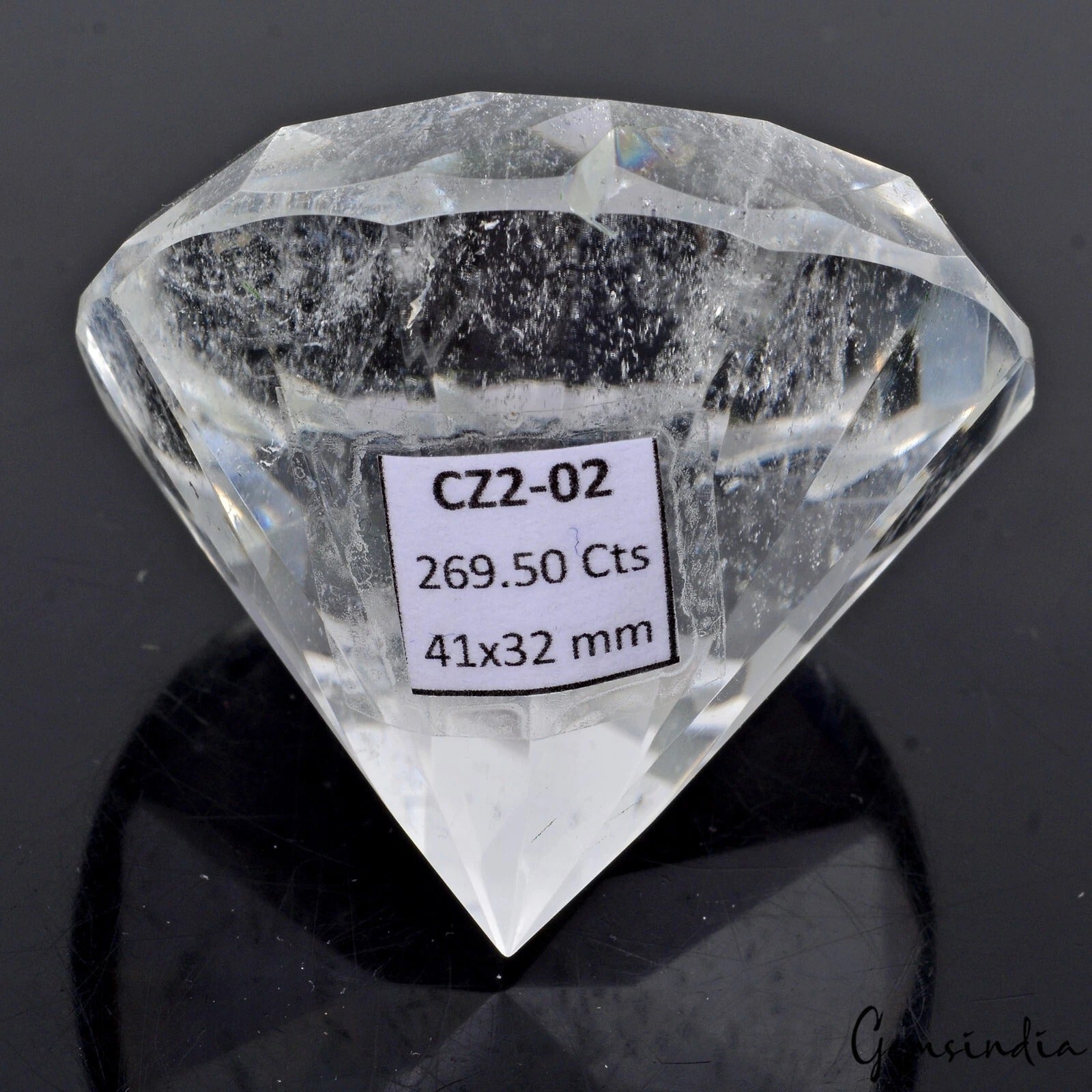 Huge 269.50 Ct Natural Brazilian White Crystal Quartz 41mm Round Faceted Cut Gem