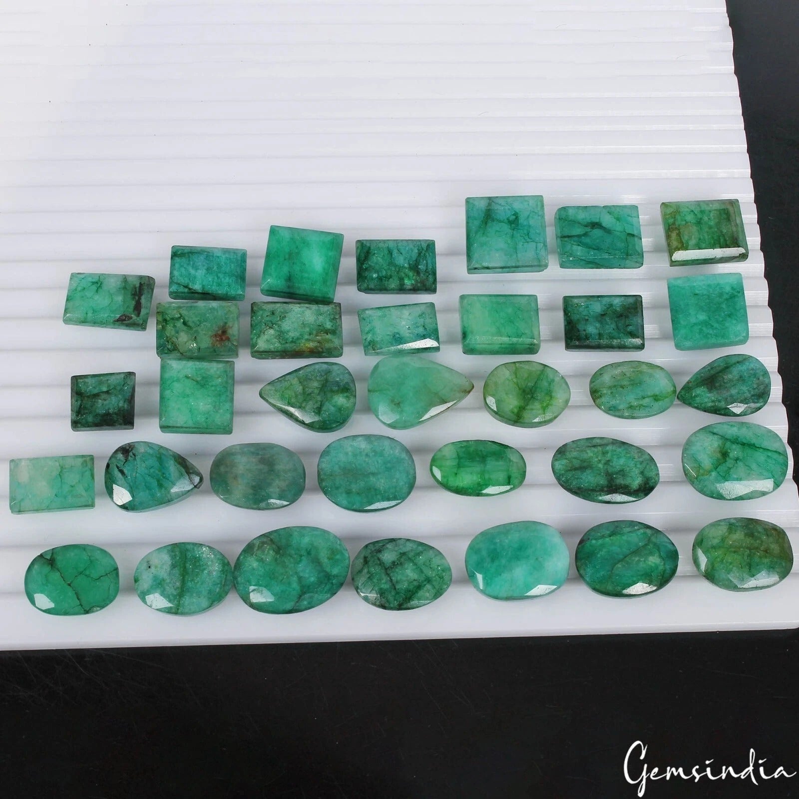 34 Pcs Natural Green Emerald From Brazil 10-15mm Loose Mix Cut Gemstones~500 Ct