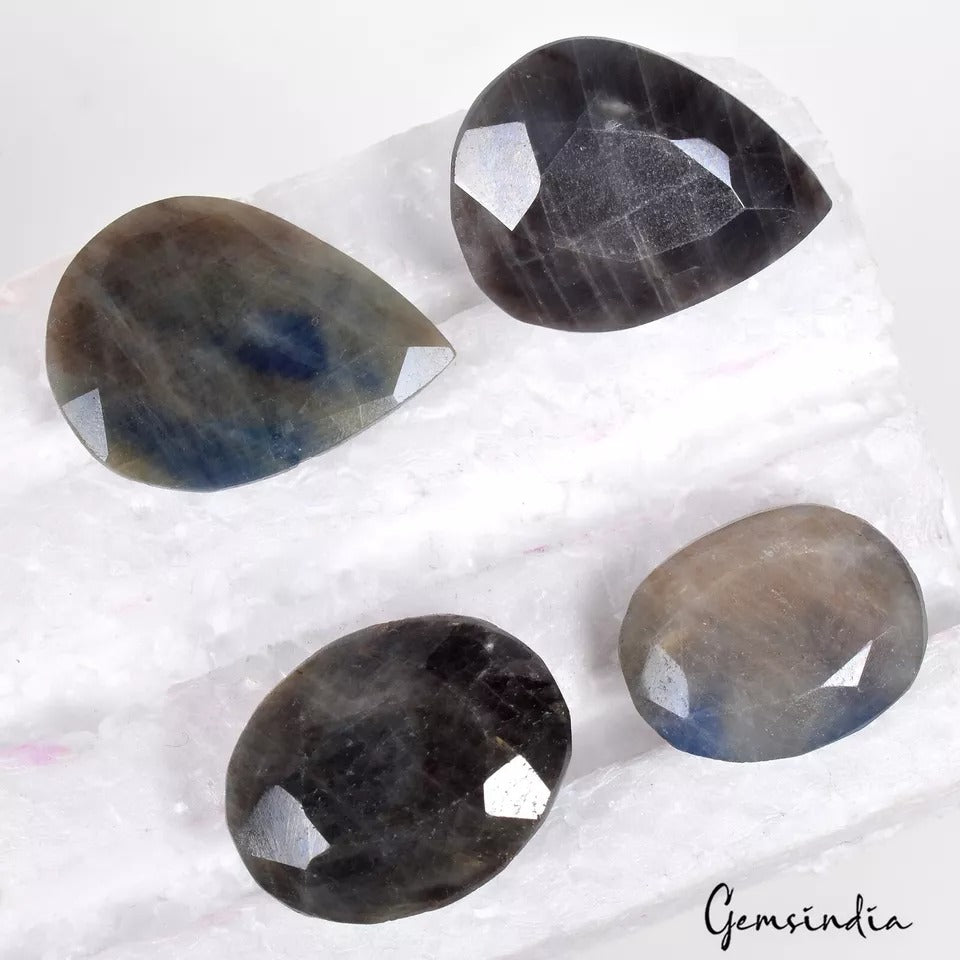 Sapphire Lot, Loose Gemstone, Untreated, Blue — 4 Pieces, 22mm to 30mm, 241.80 Ct