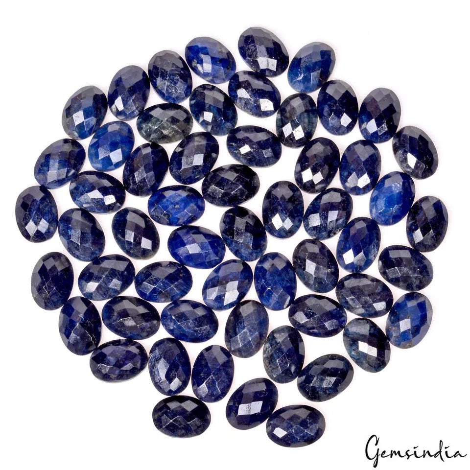 540 Cts/56 Pcs Natural Blue Sapphire Oval Checker Cut Calibrated 15x11mm Gem Lot