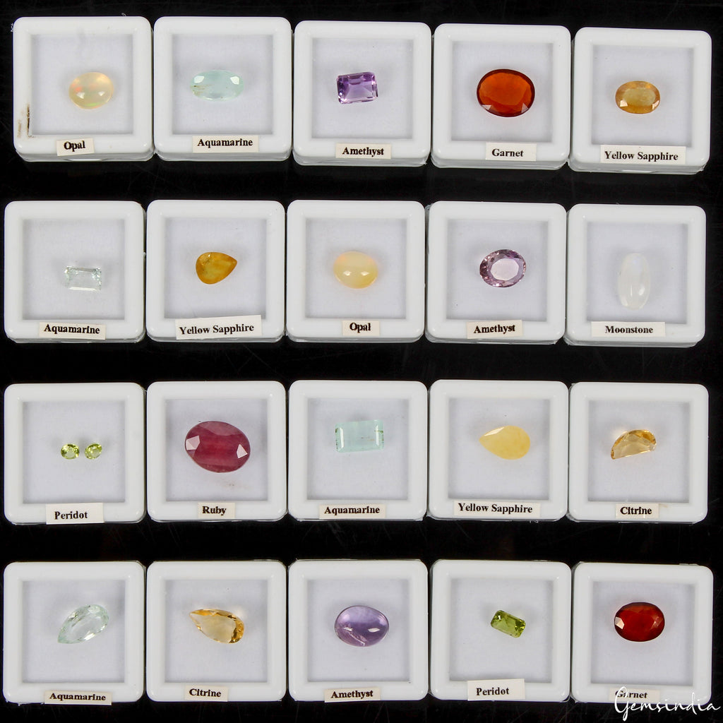 21 Pcs Estate Genuine Precious Loose Mix Cut Jewelry Multi Gemstones Collection