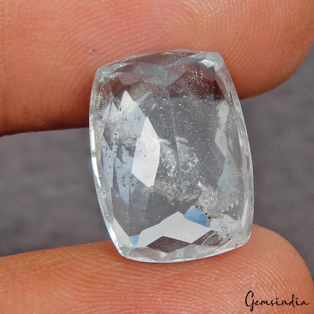 14 Ct Natural Untreated Breath Taking Blue Aquamarine Cushion Cut Loose Gemstone