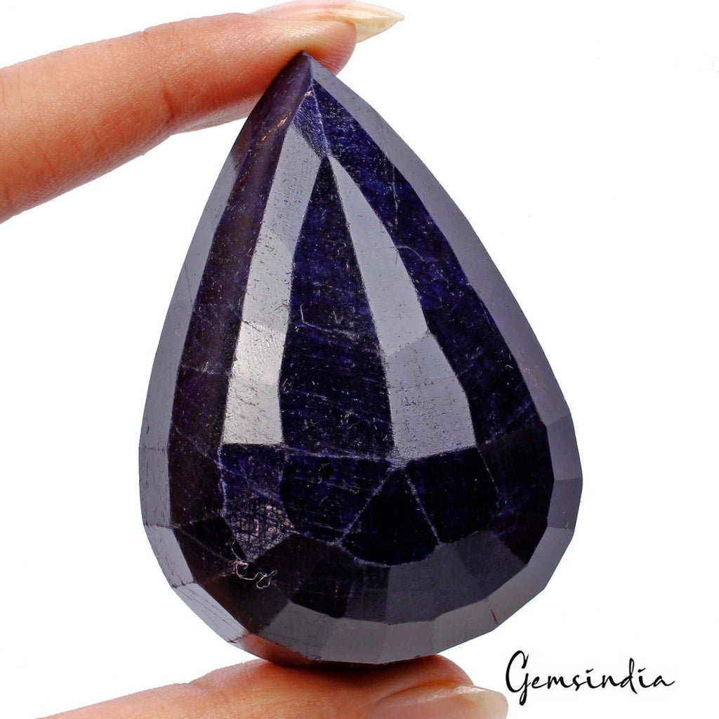 750 Ct Natural African Dark Blue Sapphire Pear Faceted Cut Earth Mined Loose Gem