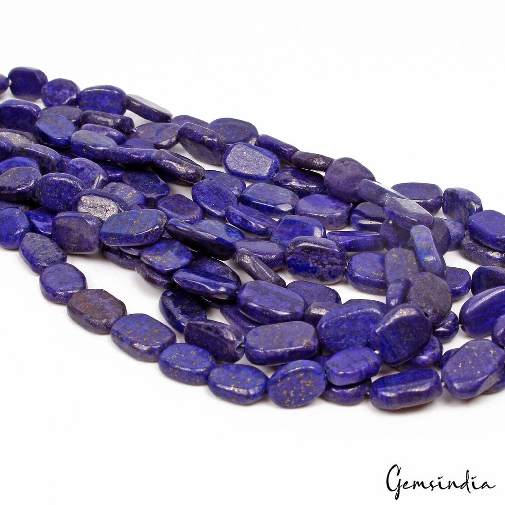 1070 Cts/5 Strands Natural Blue Lapis Lazuli Oval Cab Drill Bead Strand 22"Each