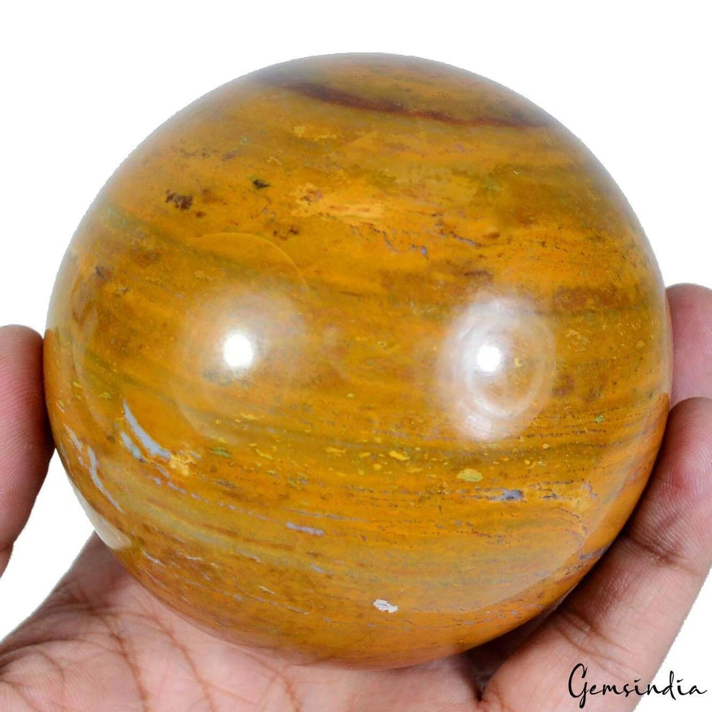 Agate Sphere, Untreated, Yellow — 3.2 Inch in diameter, 4100 Ct, Madagascar