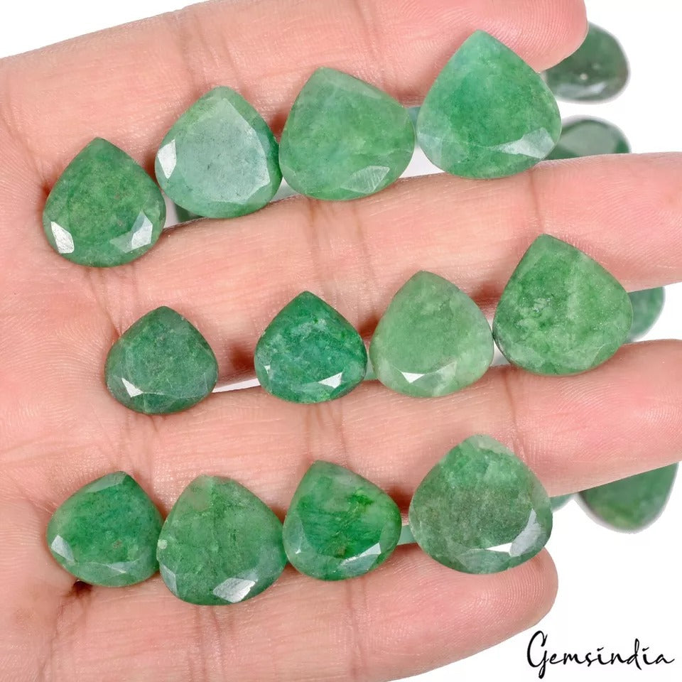 Emerald Loose Gemstone, Color Enhanced, Green — 12mm to 17mm, 500 Ct, Brazil