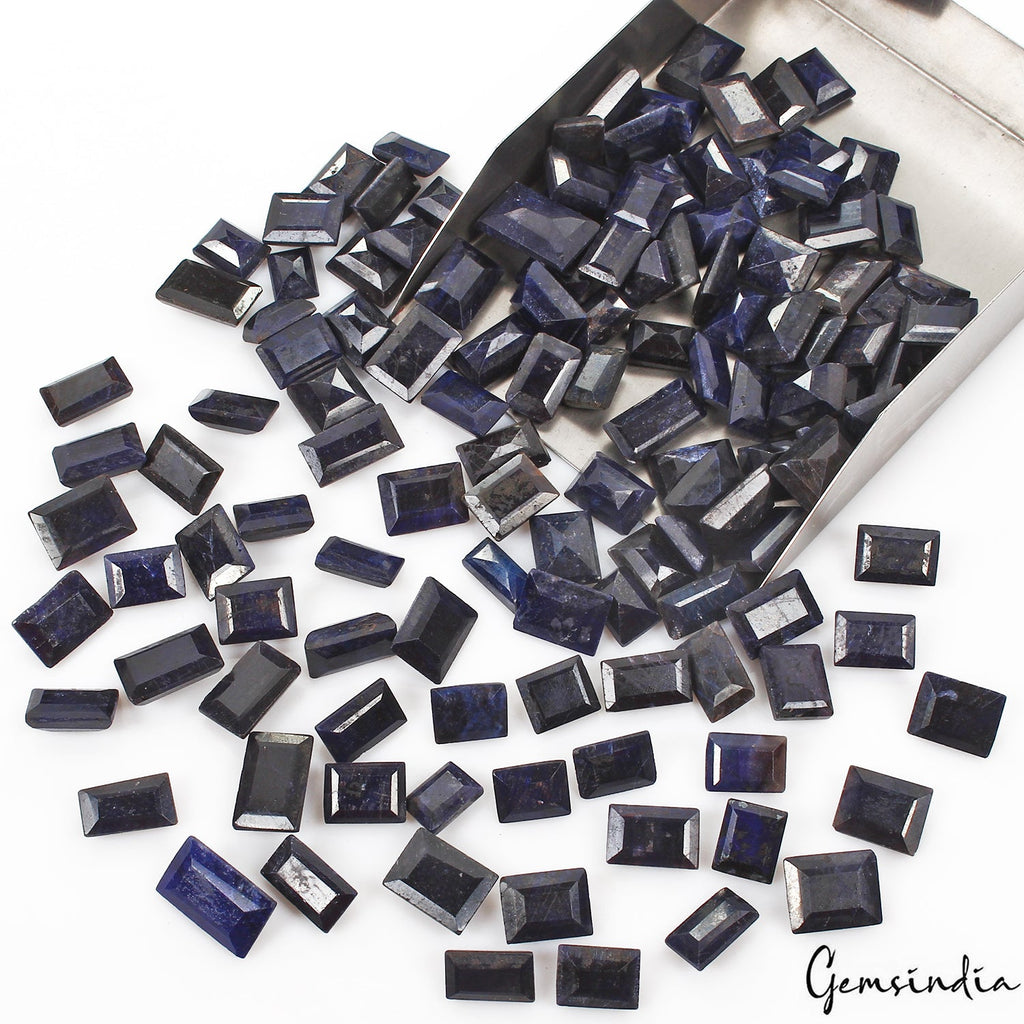1470 Cts/130 Pcs Natural Blue Sapphire Baguette Cut Loose Gems Lot For Jewelry