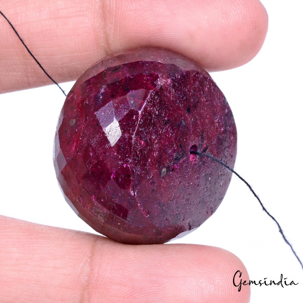 Ruby Beaded Strand, Red — 32 x 21mm, 285.00 Ct, Madagascar