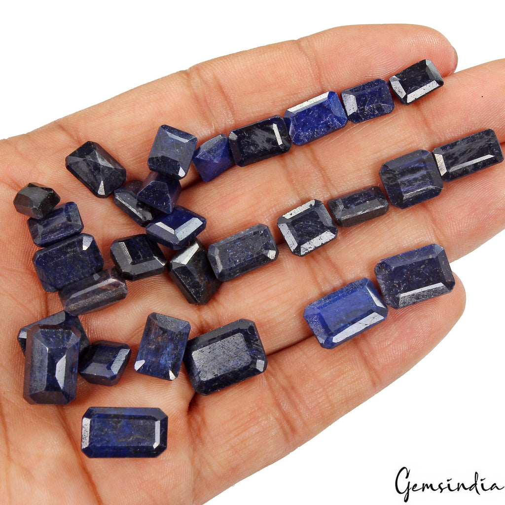 29 Pcs Natural Blue Sapphire Octagon Cut Loose 9-14mm Certified Gemstones~185 Ct