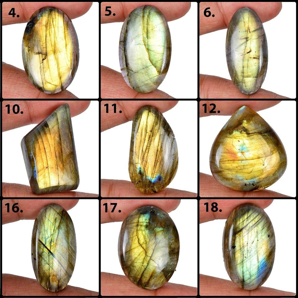 Natural Labradorite Mix Size Multi Fire Loose Gemstone Cabochon Lot 1600 CT/36Pc