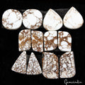 160 Cts/12 Pcs Natural Buffalo White Brown Turquoise Mix Cab Loose Gems 6 Pairs