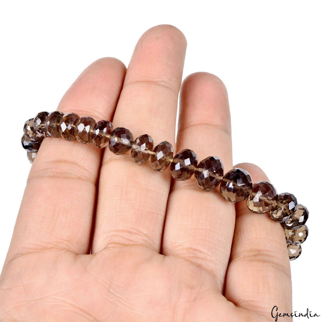 Smoky Quartz Bracelet, Untreated, Brown — 7.5 Inch, 92.40 Ct