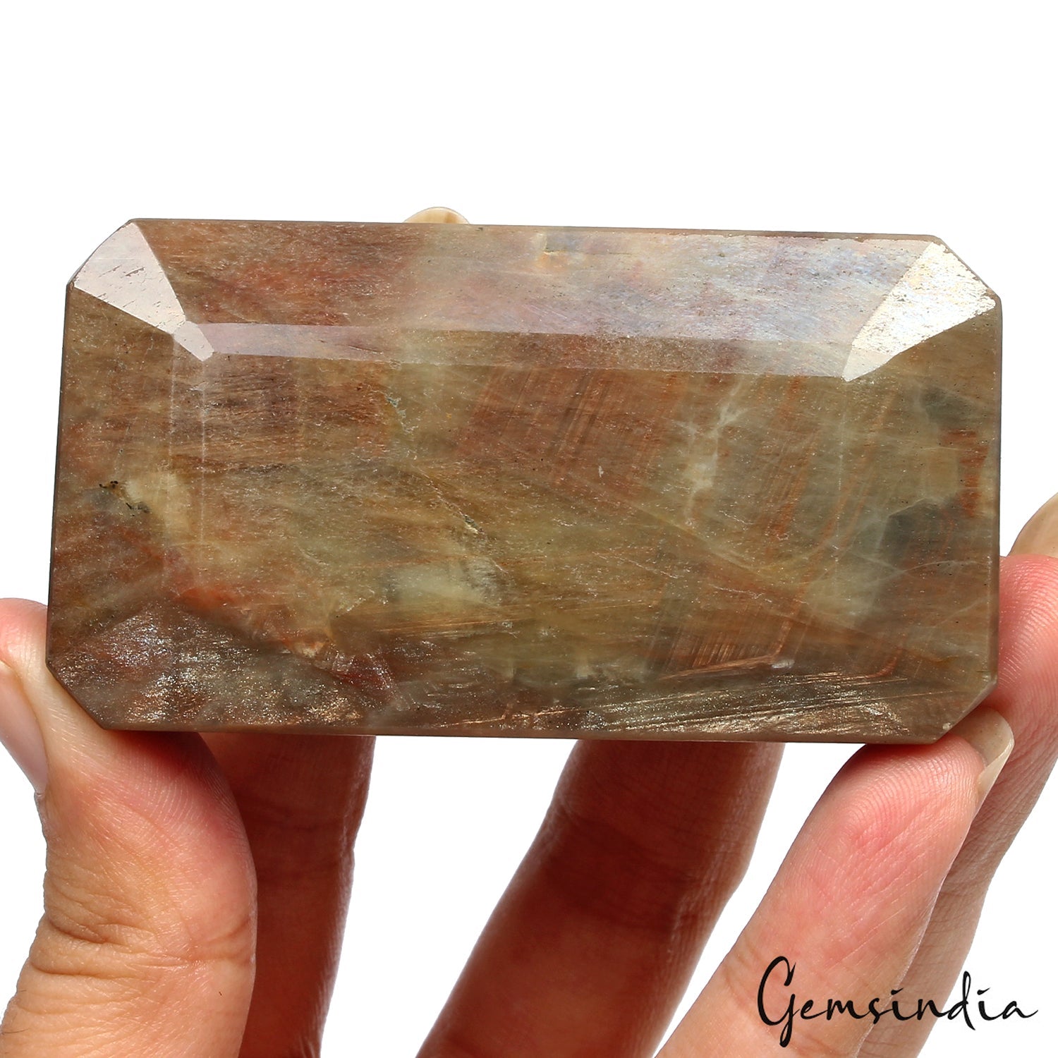 700 Ct Natural Untreated Golden Brown Sapphire Octagon Cut Certified Gemstone