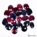 Certified 220 Ct/22Pcs Natural Red Ruby Blue Sapphire Mix Checker Cut Loose Gems