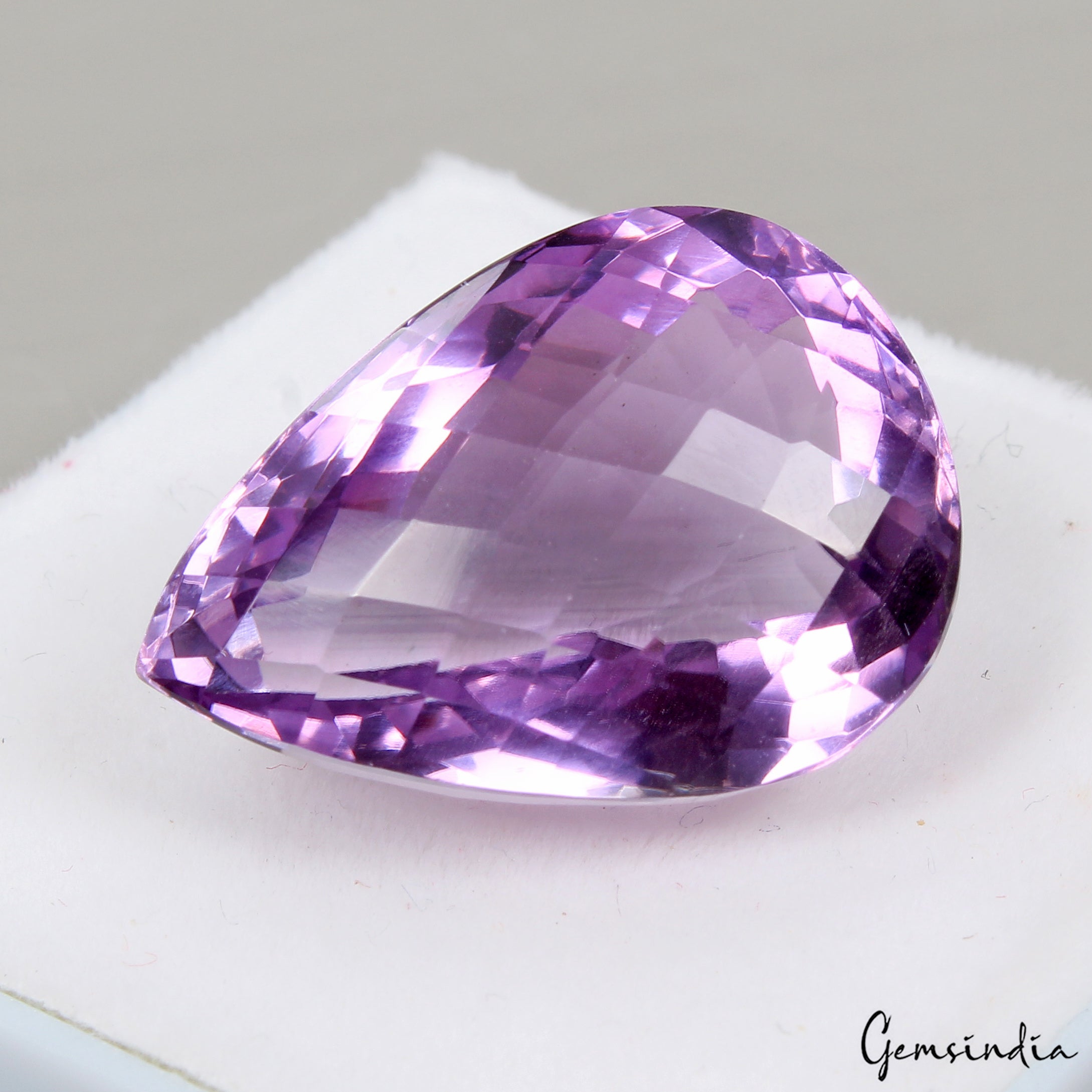 VVS 25.40Ct Natural Amethyst Certified Huge Pendant Size Pear Untreated Gemstone