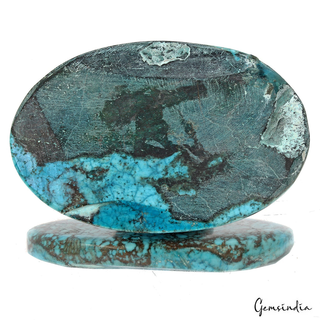 Huge 300 Cts USA Arizona Spiderweb Blue Turquoise Oval Cabochon Loose Gemstone