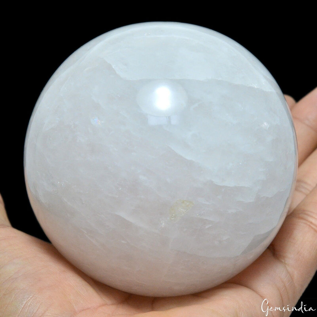 0.960 Kilo Natural White Crystal Quartz Sphere Home Office Decor Crystal Healing