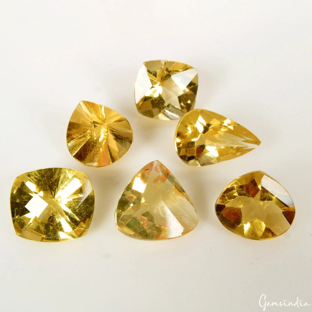Certified 12.60 Cts/6 Pcs Natural Yellow Citrine Mix Cut Loose Gems For Jewelry