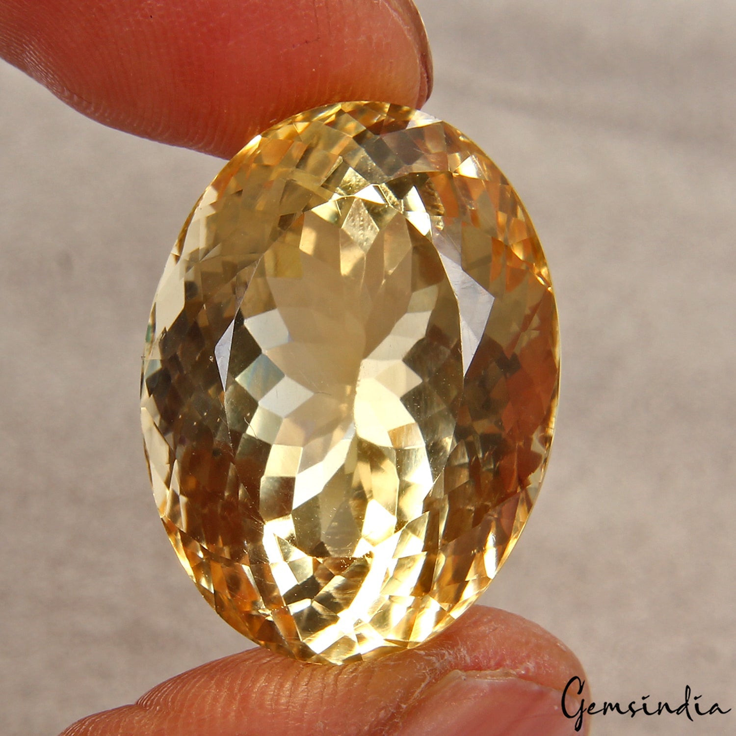 37.25 Ct Eye Clean Natural Yellow Citrine Oval Cut Loose Jewelry Gemstone~Brazil