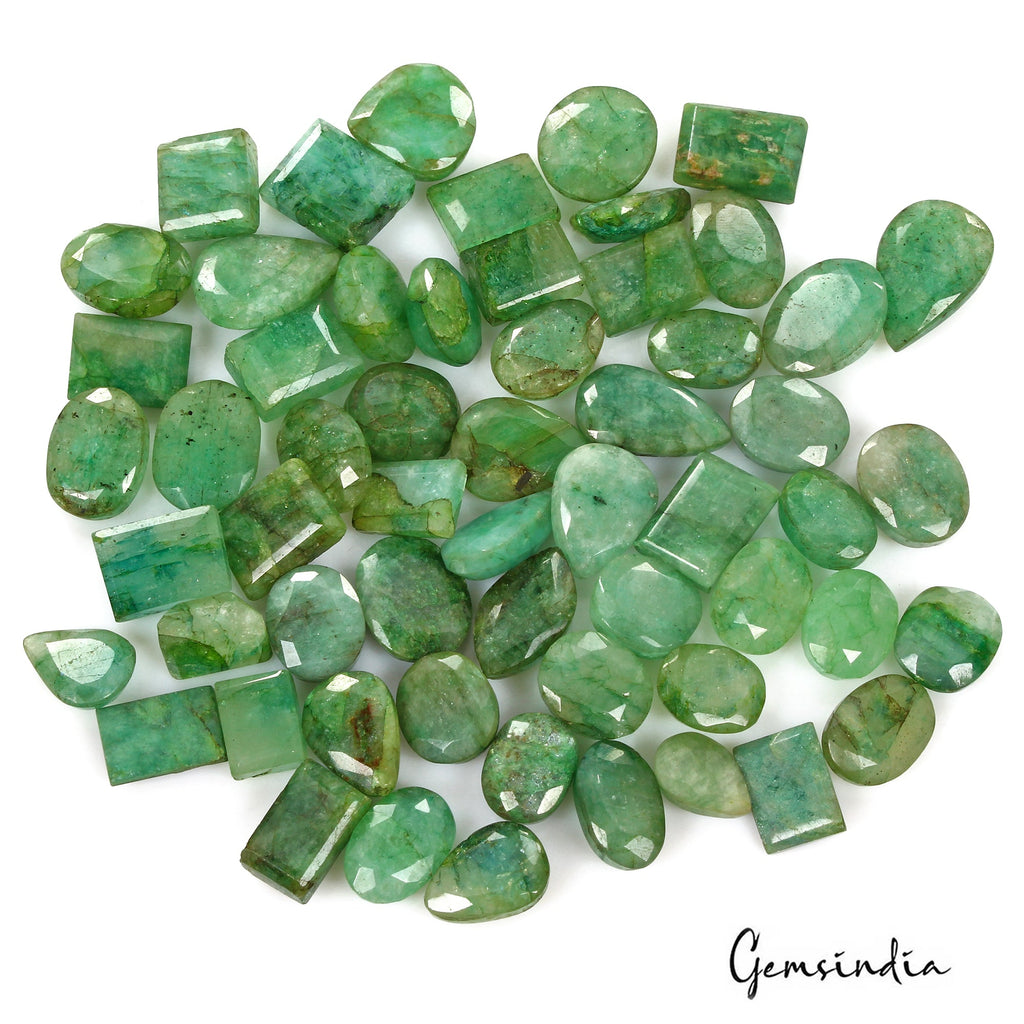 680 Cts/58 Pcs Natural Brazilian Green Emerald Mix Cut Loose 12mm-22mm Gems Lot